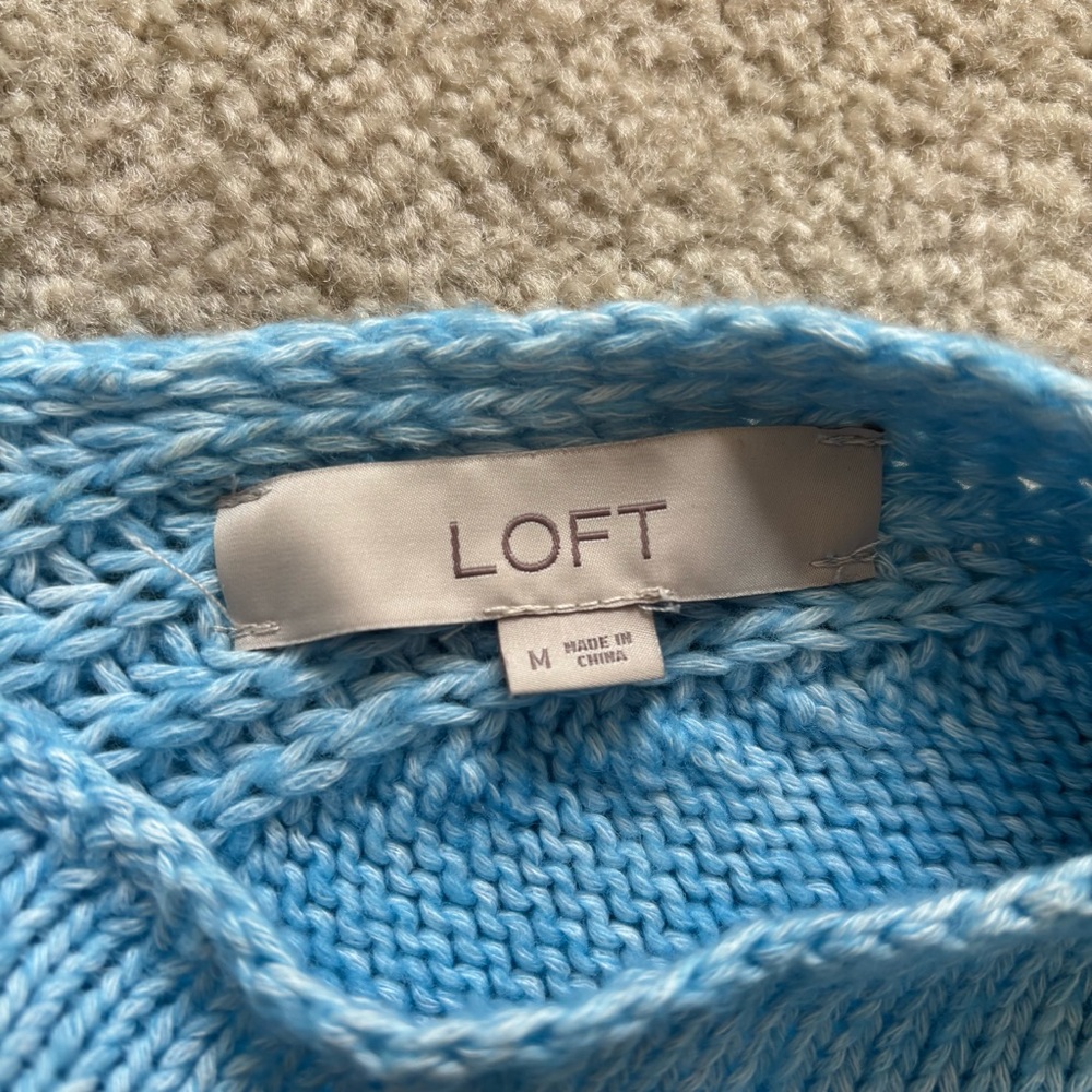 LOFT Light Blue Women's Sweater - Picture 5 of 6